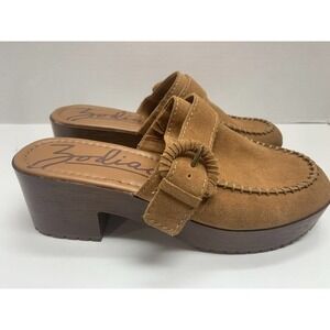 Zodiac Women’s Suede Raine Heeled Mule Clog Lug Sole Chestnut Size 7/37 EUC